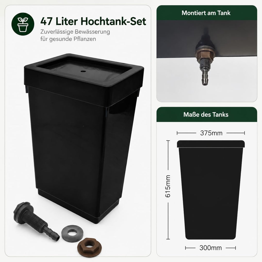 Bewässerungsset für 6 Pflanzen mit 47L Tank – inkl. original Blumat Tropfer &amp; Zubehör