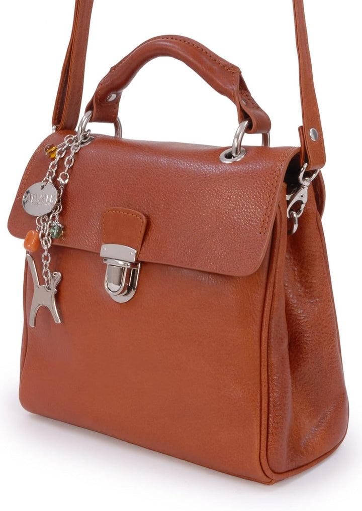 Catwalk Collection Handbags - Damen Leder Umhängetasche - Crossbody Bag/Handtasche Mittelgross - Ver