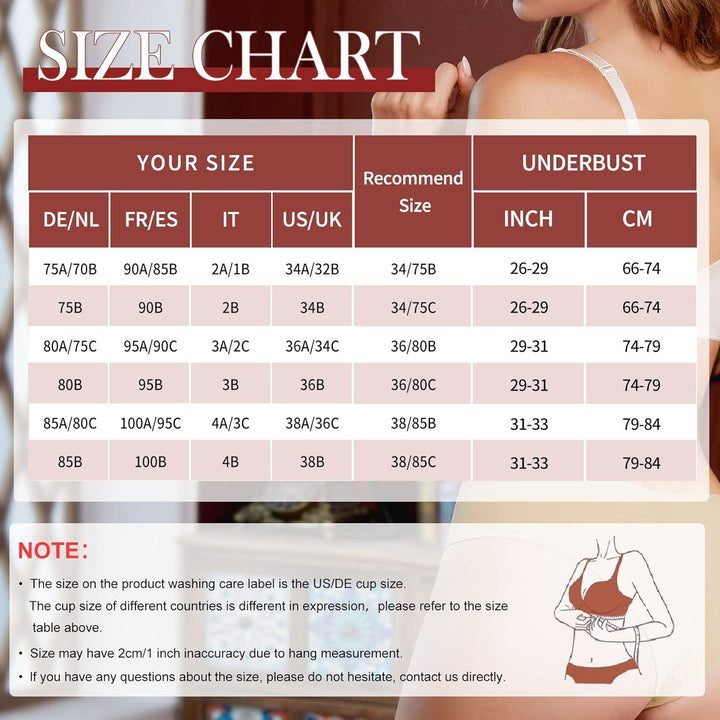 SHEKINI Damen BH mit Bügel Klassische T-Shirt BHS Push up BH Nicht Gepolsterter Nahtloser Soft Bra m