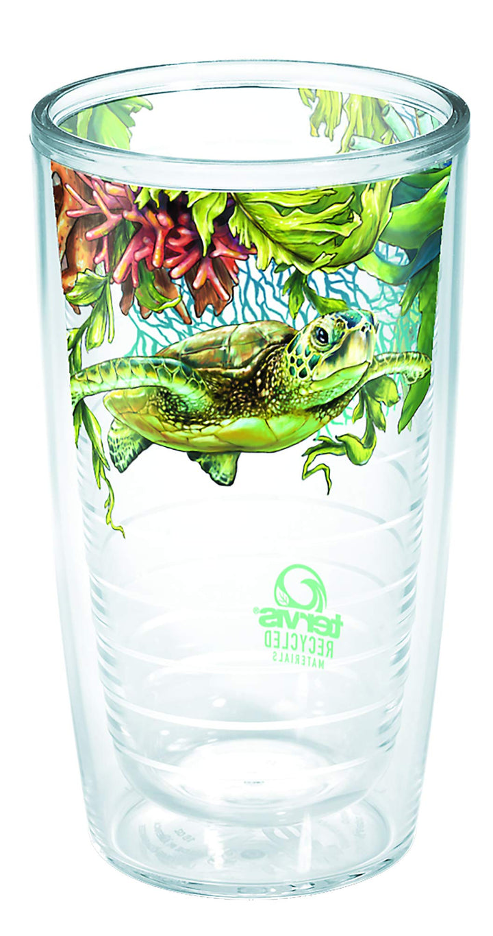 Tervis Doppelwandiger, isolierter Becher, recycelt, hergestellt in den USA, Meeresschildkröte und Ko
