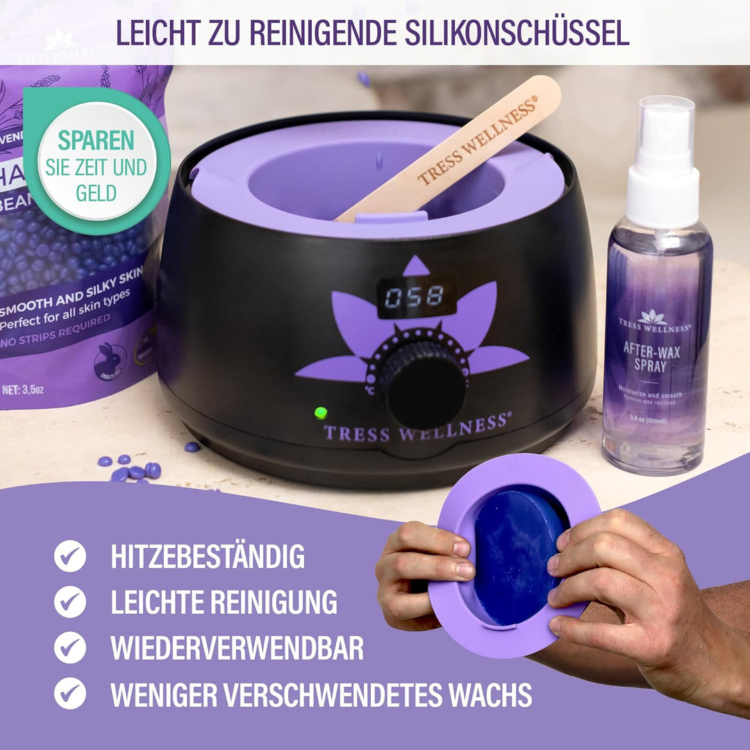 Waxing Wachswärmer set - wachsmaschine enthaarung - für Haarentfernung Perlen - Wax Warmer Kit- Masc