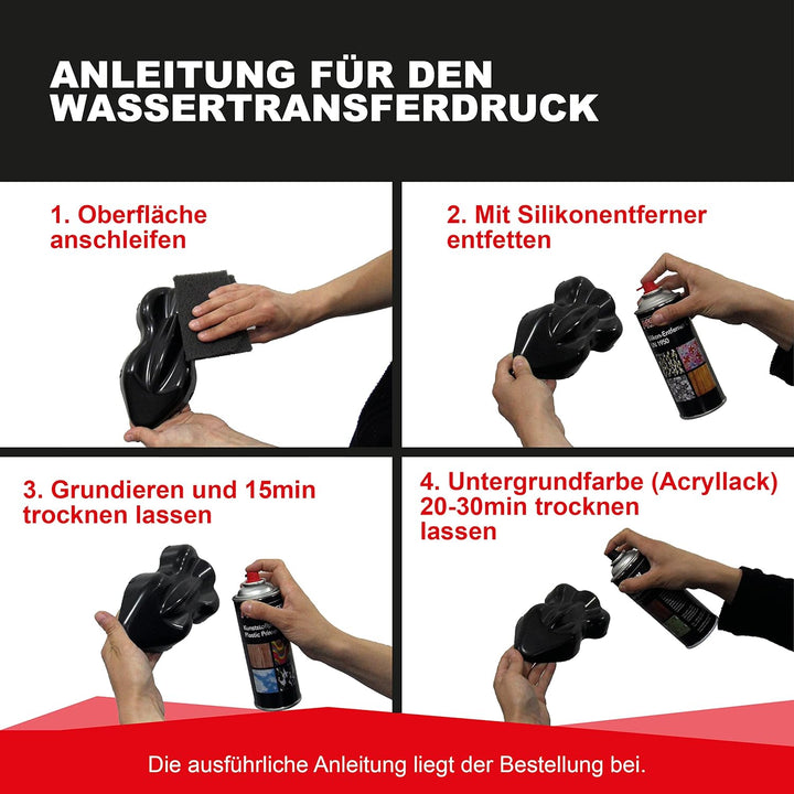 MST-Design Wassertransferdruck Folie I Starter Set Klein I WTD Folie + Dippdivator/Aktivator + Zubeh