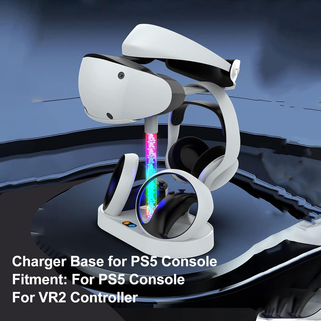 Topiky Magnetische Ladestation für VR2 Vontroller und für PS5-Konsole, RGB-USB-Schnellladestation mi