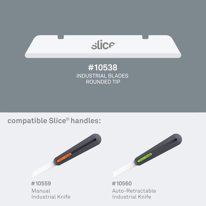 Slice 10538 | 4 Industrieklingen abgerundet | 12cm Kantenlänge | Für Slice Industrie-Cuttermesser |