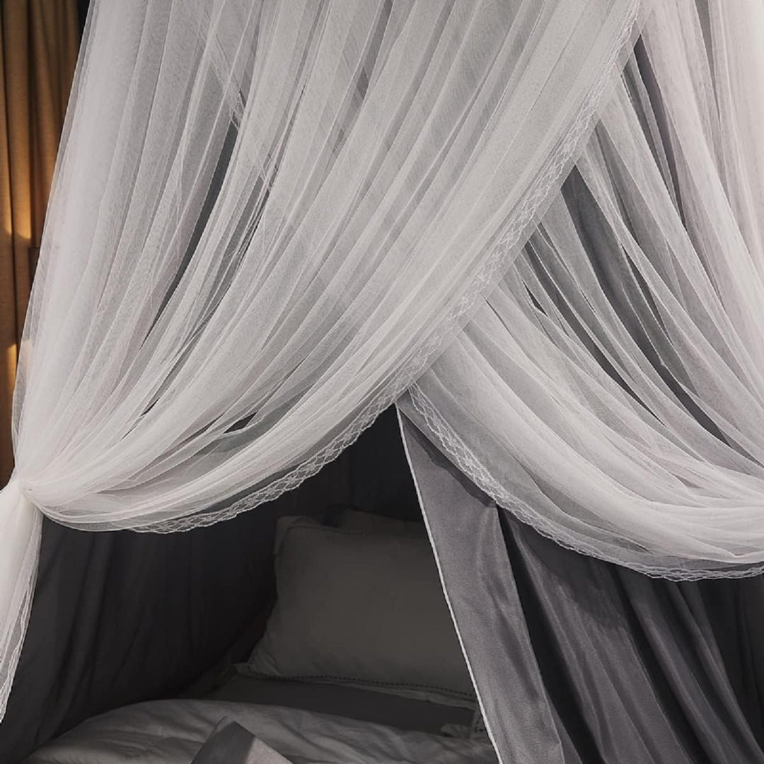 Kertnic Luxuriöser Betthimmel für Mädchen und Erwachsene, gross, elegant, doppellagig, Bettvorhang,