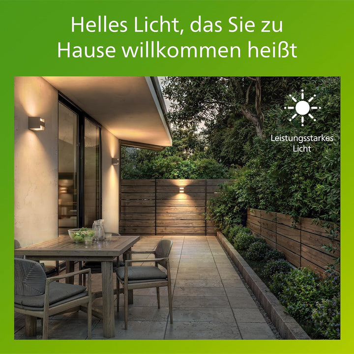 Philips myGarden Arbour LED Sockelleuchte, Aluminium Ohne Bewegungsmelder 2-flammig Wandleuchte, Ohn