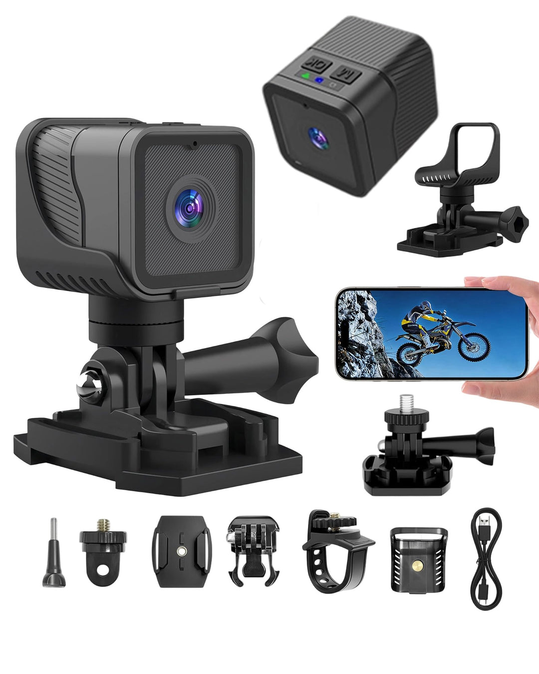Helmkamera Fahrrad, WiFi 1080P HD&amp;120° Weitwinkel Action Cam | Fahrrad Kamera für Outdoor, Wasserdic