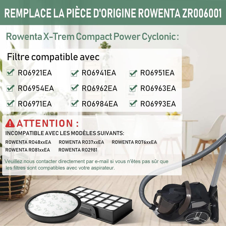 2 Filter Set für Rowenta RO69xx RO6984EA RO6941EA RO6963EA RO6921EA RO6971EA RO6993EA, Rowenta X-Tre