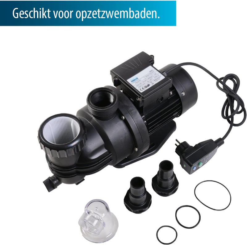 AquaForte SP-250A Schwimmbadpumpe, 250 Watt, 7.5 m3 pro Stunde, Maximale Förderhöhe 7.5 Meter, für A