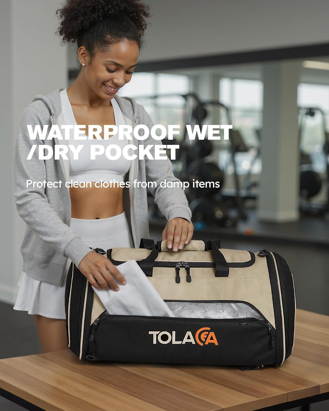 Tolaccea Sporttasche 56–70L für Herren & Damen – Erweiterbare Reisetasche mit Schuhfach & Nassfach,