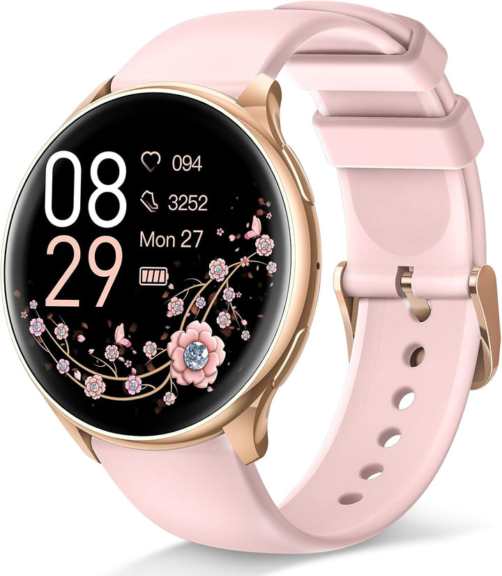 RUXINGX Smartwatch Damen mit Telefonfunktion 1.27" HD Voll Touch Screen, Armbanduhr mit SpO2 Pulsuhr
