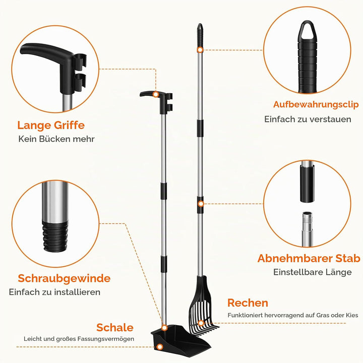Lifewit Plastik-Hundekotschaufel für den Garten, Leichter tragbarer KOT-Schaufel für mittelgrosse/kl