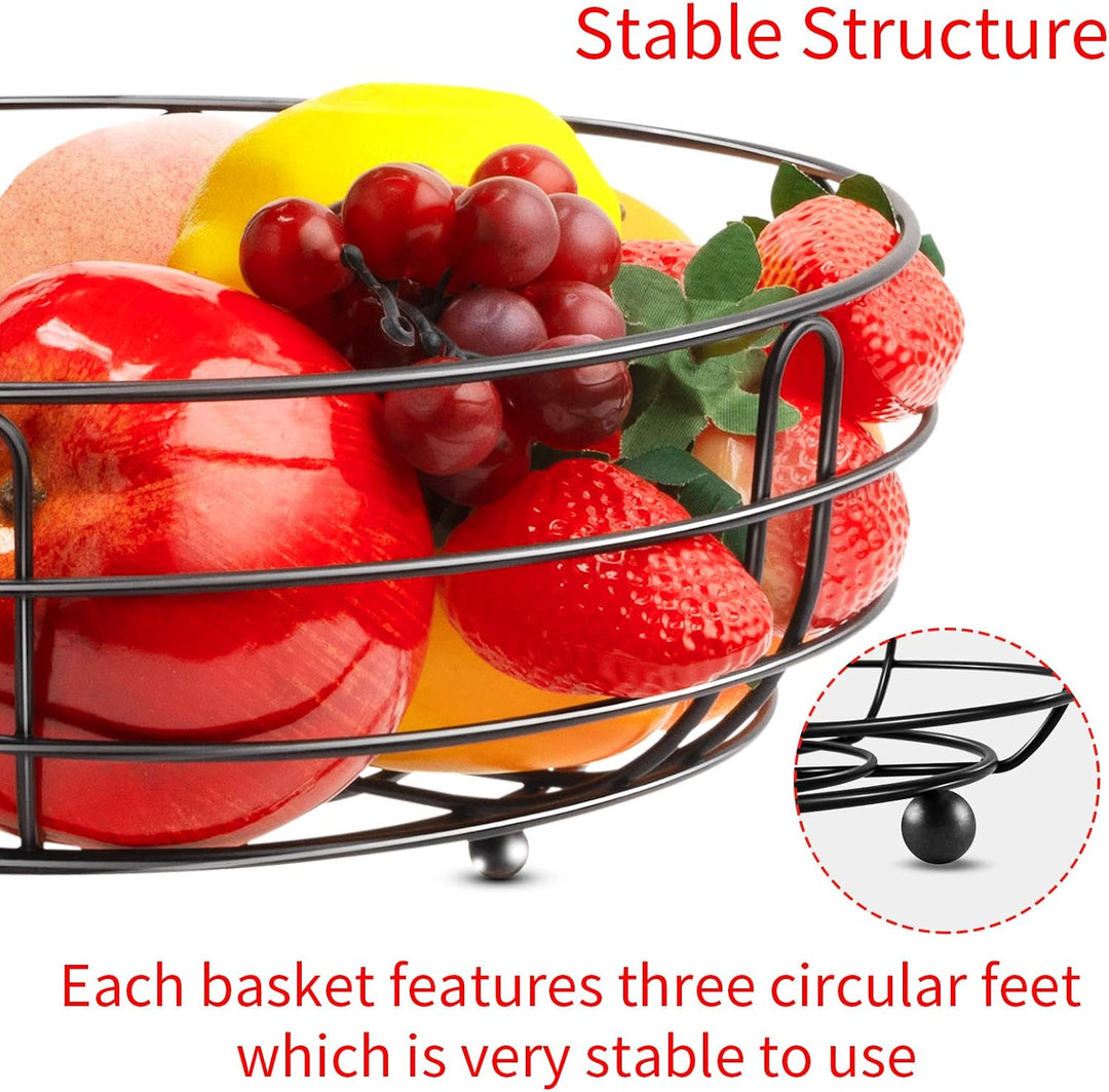 Huahong Tier-Obstkorb aus Metalldraht – mit Bananenhalter, moderne Obstschale, Gemüsekorb, stehender