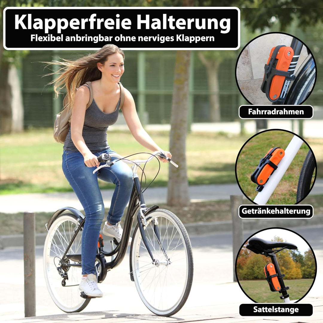 KOHLBURG leichtes & kleines Faltschloss - 690g leicht & 70cm lang - sicheres Fahrradschloss aus gehä