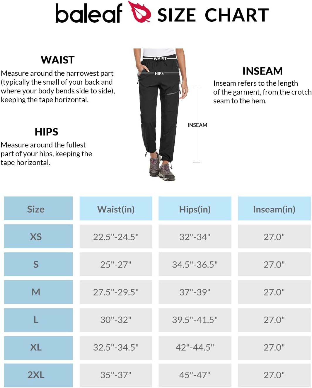 BALEAF Damen Outdoorhose Wanderhose Wasserdicht Schnelltrocknend Leicht Trekkinghose Capris UV Schut