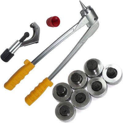 Futchoy 10-28mm Rohrexpander Aufweitzange Rohraufweiter Set mit Rohrabschneider und 7 Aufweitköpfe,