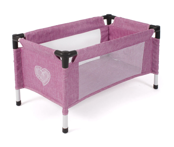 Bayer Chic 2000 652-62 Reisebett für Baby-Puppen, Jeans pink, Large