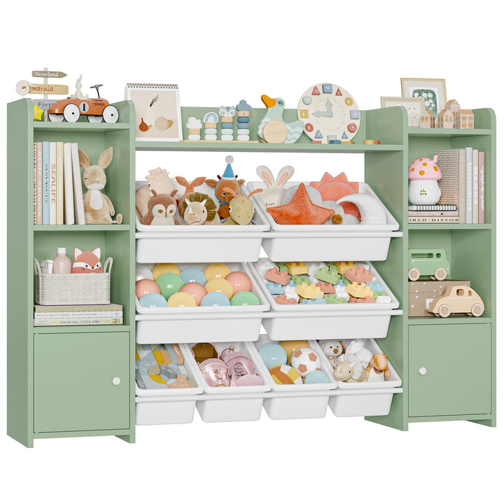 FOREHILL Kinderregal mit 8 Boxen Kinderzimmer Möbel Holz Bücherregal für Kinder Kinderzimmer Aufbewa