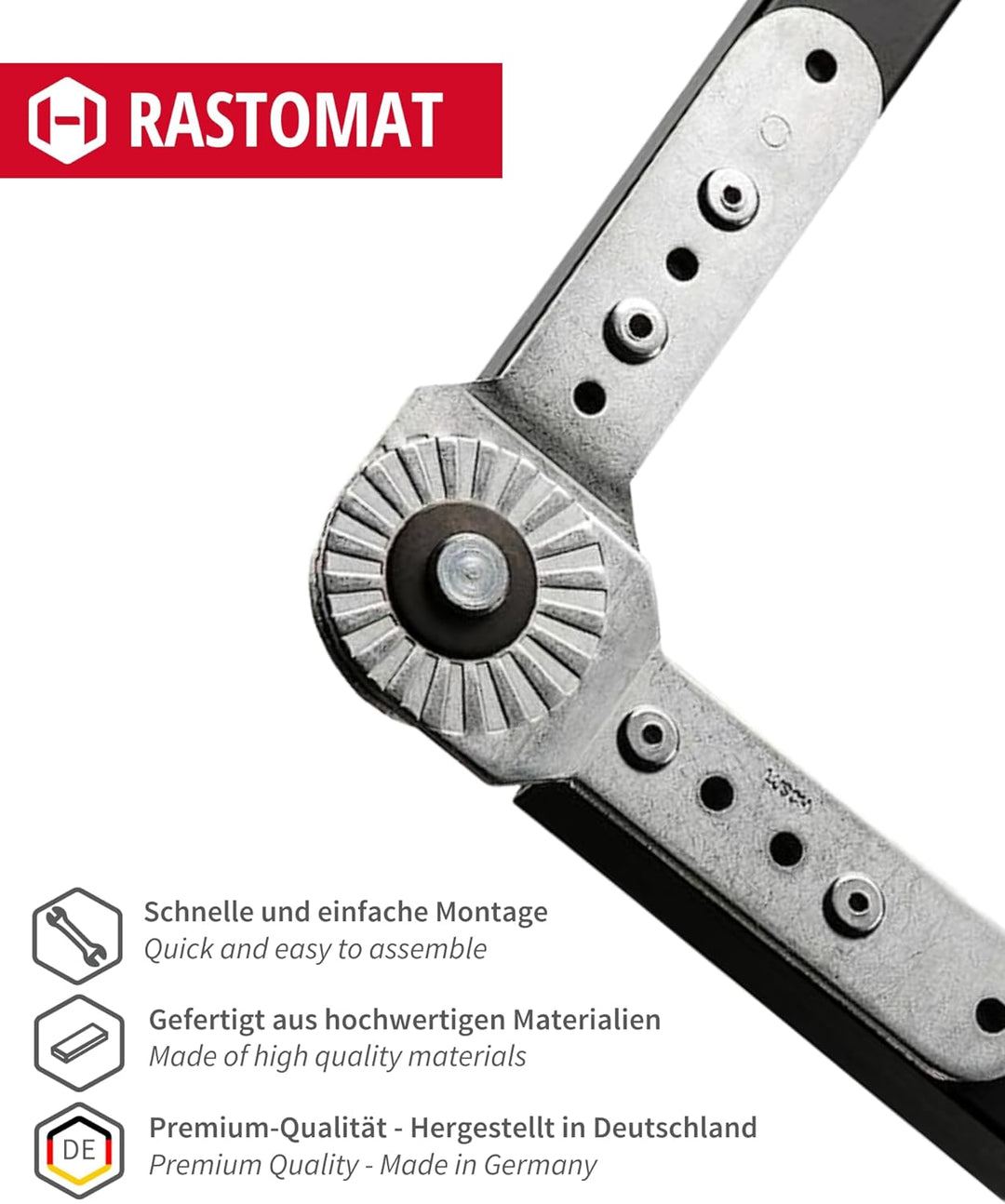 Gedotec Rasthochstell-Beschlag Polster-Gelenk C25 Rastomat 180° | Arm-Lehnenversteller 11-fach verst