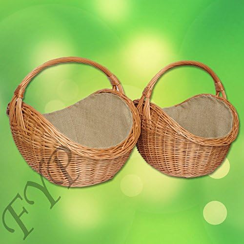 ForYourProtection Kaminholzkorb aus Weide Kaminkorb Holzkorb mit Jute Weidenkorb Holz Kamin Kaminhol