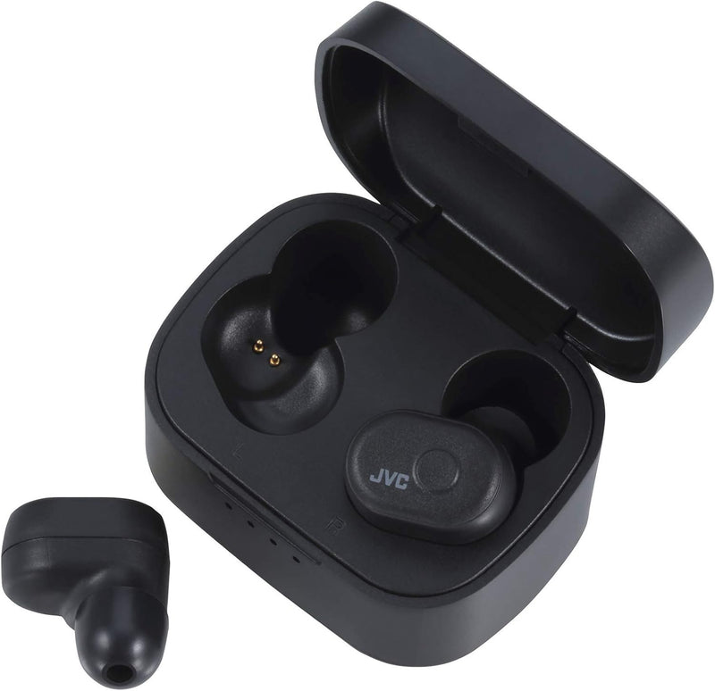 JVC HA-A10T-BU Truly Wireless In-Ear Bluetooth Kopfhörer mit Memory Foam Ohrstücken, Farbe Charcoal-