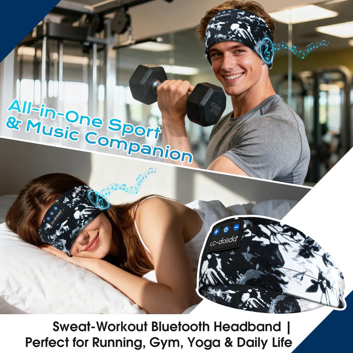 LC-dolida Schlafkopfhörer Bluetooth Schlafen Kopfhörer, Kabellos Sport-Kopfhörer Stirnband 15+ Stund
