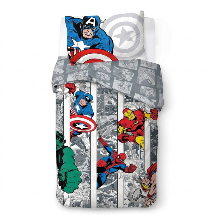 Jay Franco Marvel Comics Comic Cool 100% Baumwolle Kinderbettwäsche-Set 135x200 cm Einzelbettgrösse