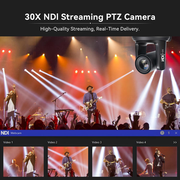 TONGVEO NDI AI Auto-Tracking IP PTZ Kamera SDI/HDMI/USB3.0/LAN PoE 30X Optischer + 8X Digitaler Zoom