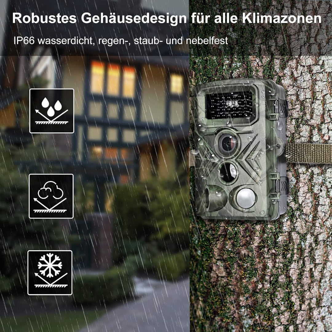 Wildkamera, 2.7K 48MP Video Wildtierkamera, 120 Weitwinkel Jagdkamera Testsieger mit Bewegungsmelder