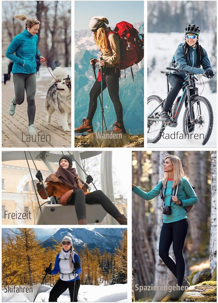 baleaf Thermoleggings Winter Damen Fahrradhose Lang mit Reissverschluss Warm Gefüttert Jogginghose R
