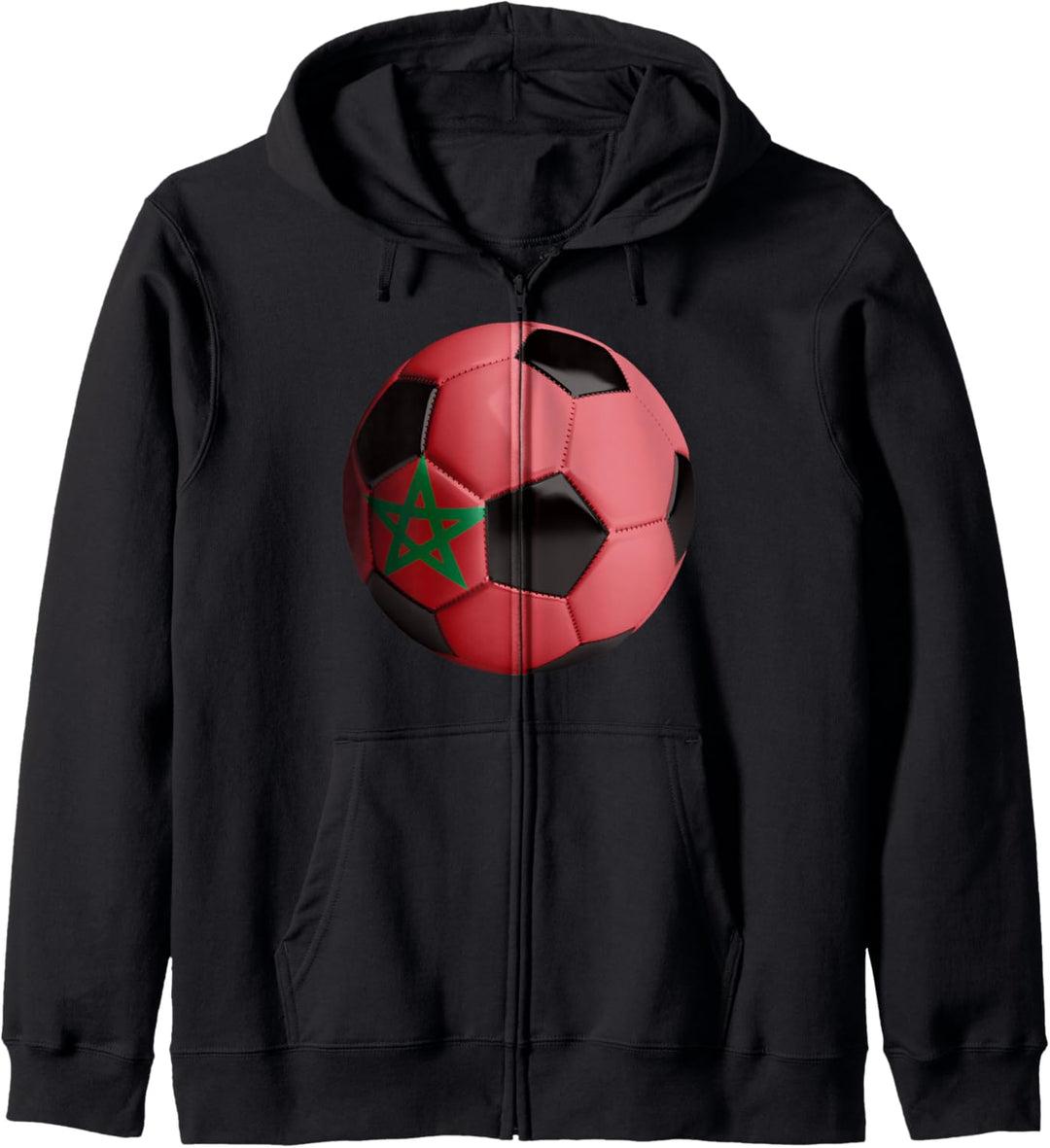 Marokko Flagge Fussball Kapuzenjacke