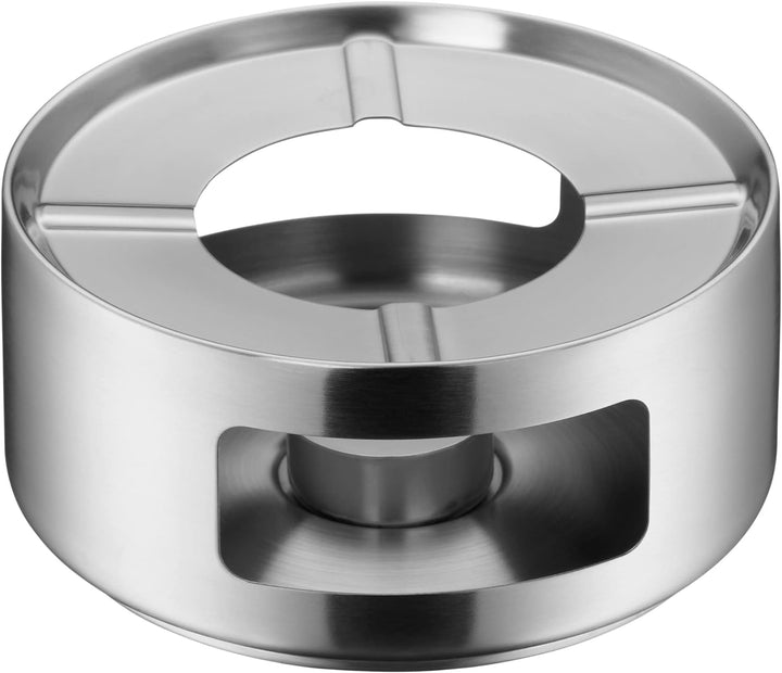 WMF Kult Teekanne mit Stövchen Set 2-teilig, Cromargan Edelstahl mattiert, Kanne 1,2 L mit Siebeinsa