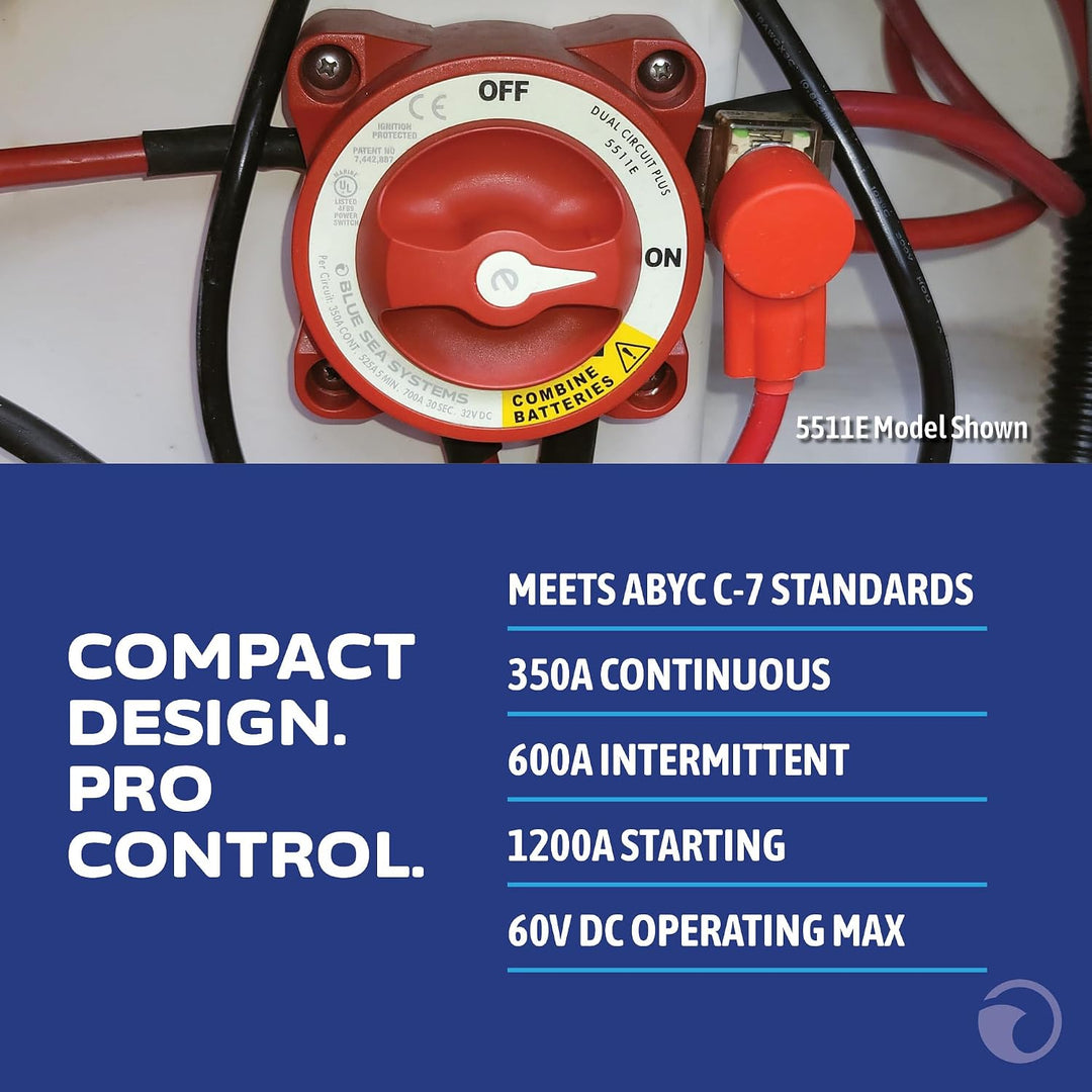 BLUE SEA 9004E BATTERY SWITCH E ON/OFF W/AFD Ein-Aus W/Afd, Ein-Aus W/Afd