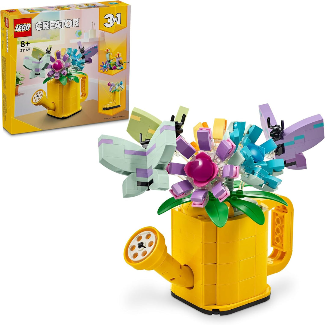 LEGO Creator 3in1 Giesskanne mit Blumen Set, Kinderzimmer-Deko, Baue eine Giesskanne & 40747 Creator