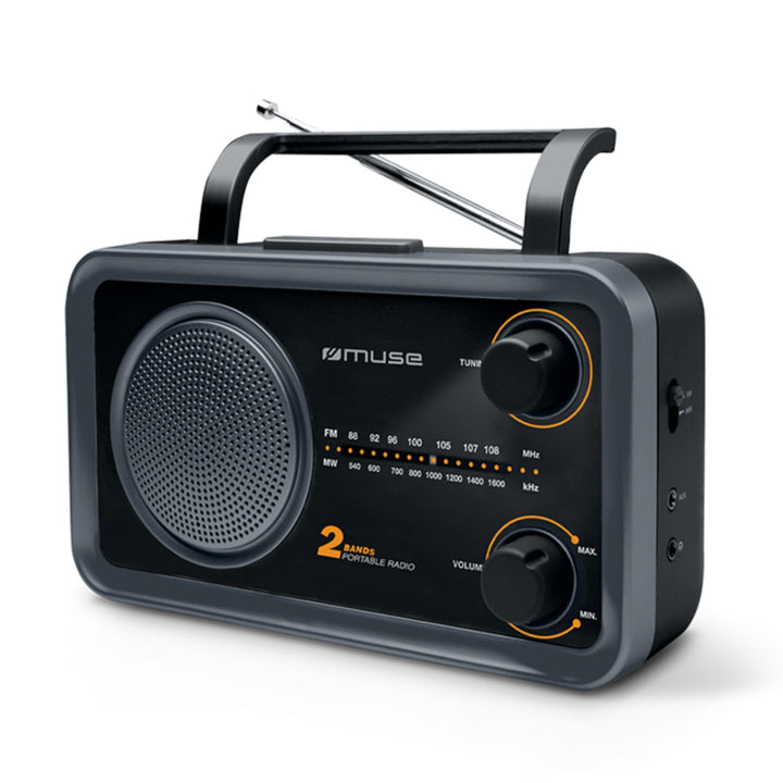 Muse M-06 DS Küchenradio (FM, MW) Radio, Netz- und Batteriebetrieb, AUX-In für Handy, schwarz, Schwa