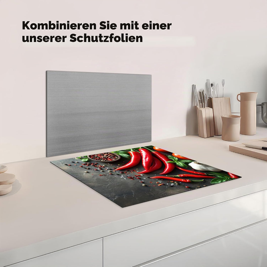 Herdabdeckplatte Einteilig Küche Herdabdeckung Induktionsfeld Ceranfeld Herdabdeckplatten Vinyl Matt