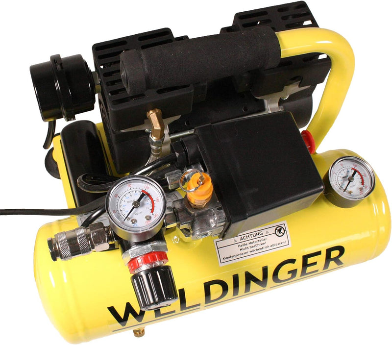 Aktionsset WELDINGER Flüster Kompressor FK 40 compact + Druckluftset 6-teilig 5 Jahre Garantie FK 40