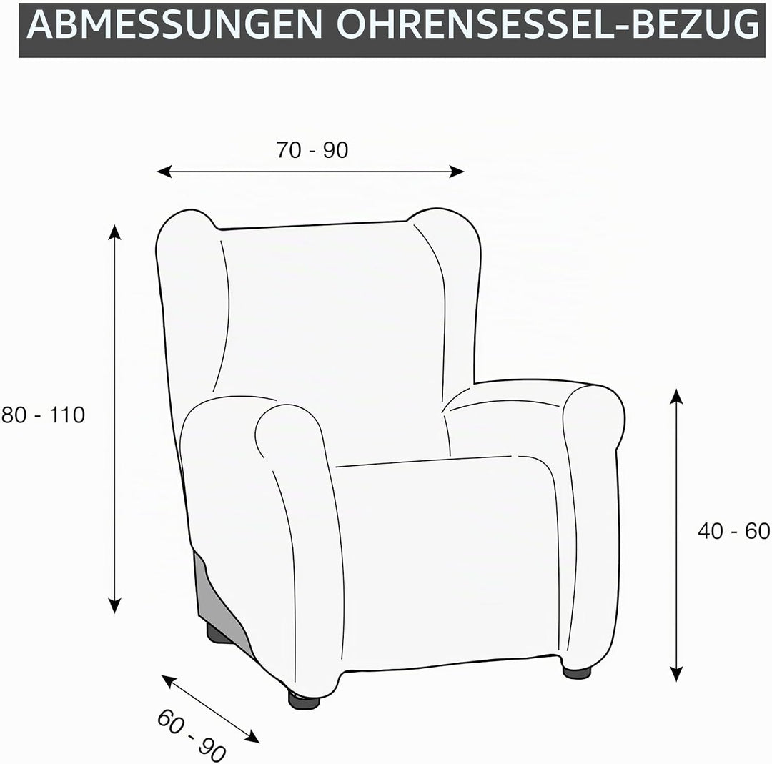 Martina Home Emilia Tasche Sillón Orejero, Stoff, Grau, 33 x 8 x 42 cm Elegantes Grau, Elegantes Gra