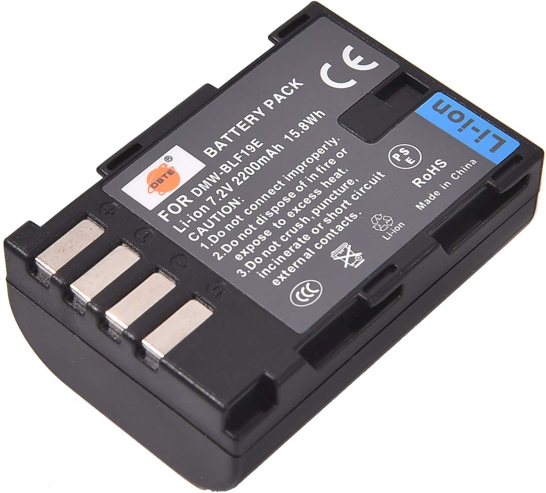 (2-Pack) DMW-BLF19E DSTE Ersatz Batterie Akku Kompatibel für DMW-BLF19 und Panasonic Lumix DMC-GH3,D