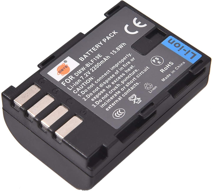 (2-Pack) DMW-BLF19E DSTE Ersatz Batterie Akku Kompatibel für DMW-BLF19 und Panasonic Lumix DMC-GH3,D
