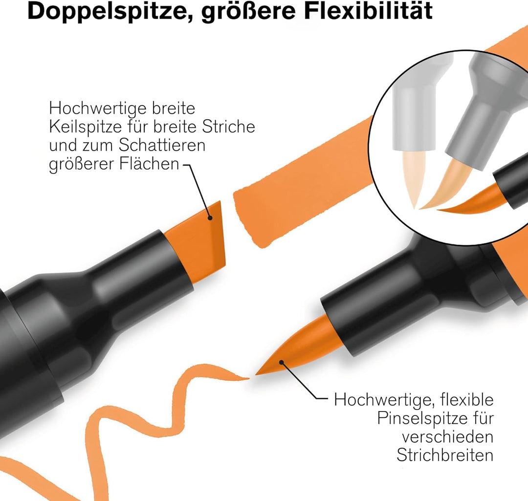 Winsor &amp; Newton 0290080 BrushMarker (für Zeichnungen, Kalligraphie, Design und Layouts, streifenfrei