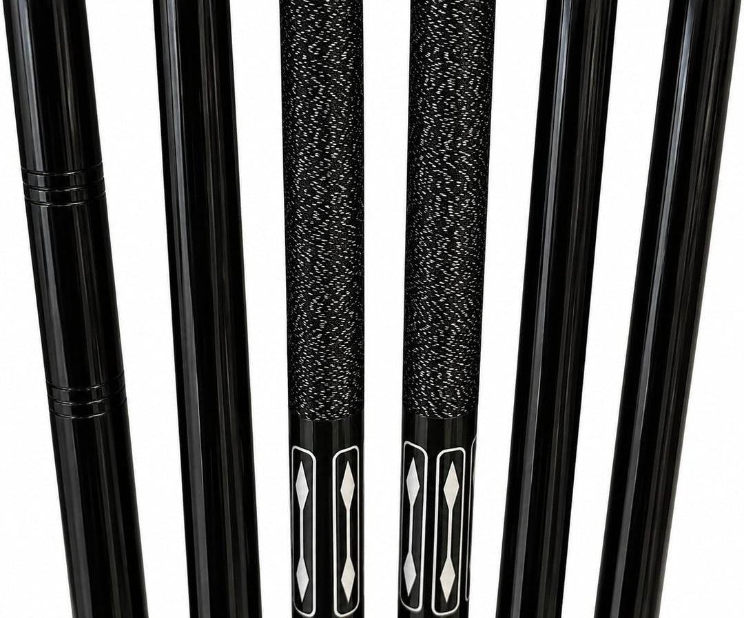 Billard Set - Wandhalterung + 2 Profi Queue + 2 Standard Queue + 2 Kurze Queue