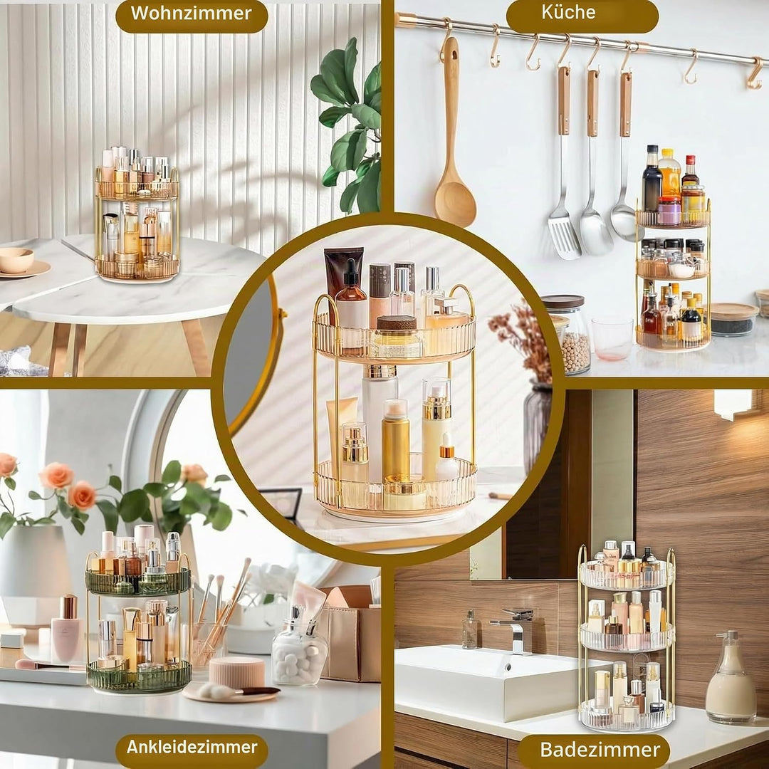 Make Up Organizer Drehbar,Schminktisch Organizer Rund,badezimmer organizer,Parfüm Regal,Beauty Organ