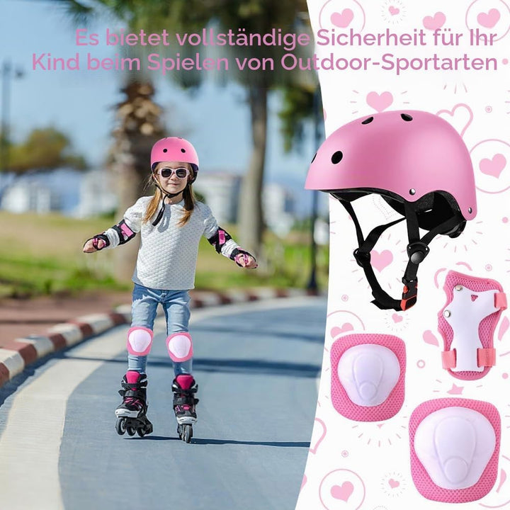 NICEWAT Knieschoner Kinder Set,Knieschoner Kinder 7 in 1 Set,Kinderhelm 3-7 Jahre,Skateboard Helm Ki
