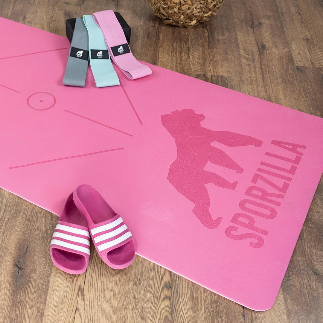 Premium XL Fitnessmatte, Yogamatte, extra breit 80 cm, 8 mm stark, rutschfest & schadstofffrei, mit