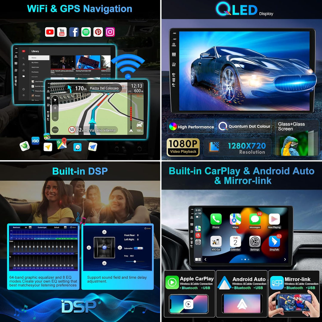 [6G+128G, Octa Core] - Android 15 Autoradio für Honda Civic (2006-2012) - Kabellos CarPlay/Android A