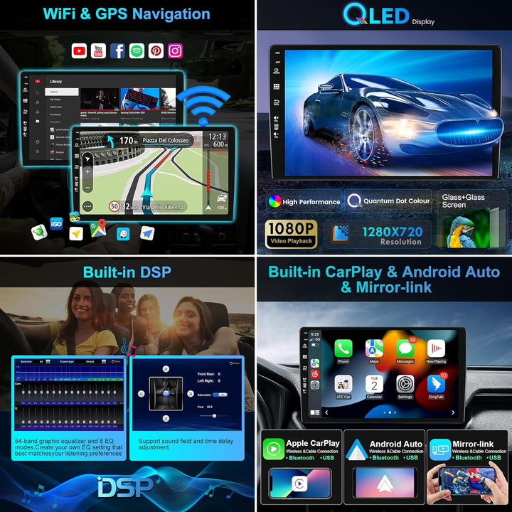 [6G+128G, Octa Core] - Android 15 Autoradio für Honda Civic (2006-2012) - Kabellos CarPlay/Android A