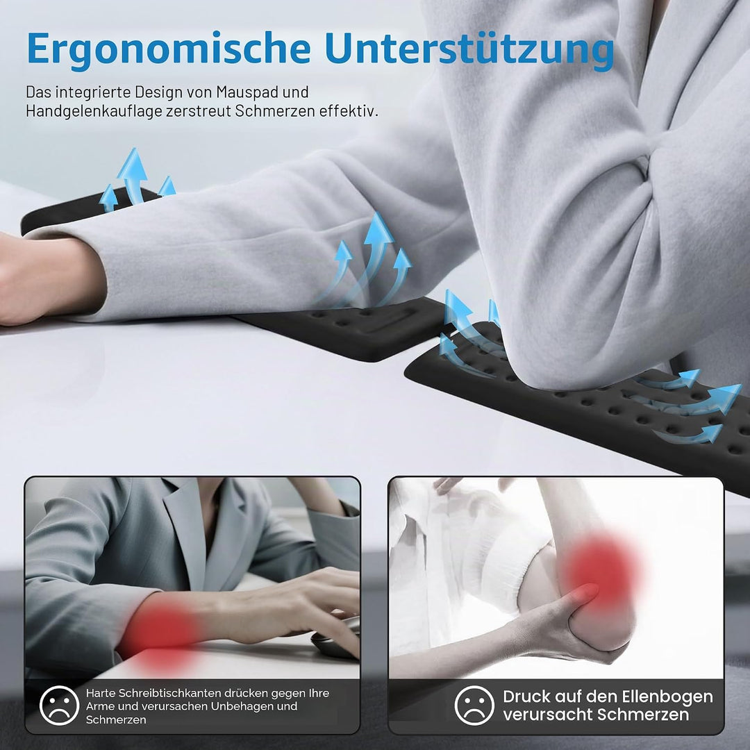 2PCS Handballenauflage Tastatur, L-förmige Armauflage Schreibtisch 30x10cm | Ergonomische Handgelenk