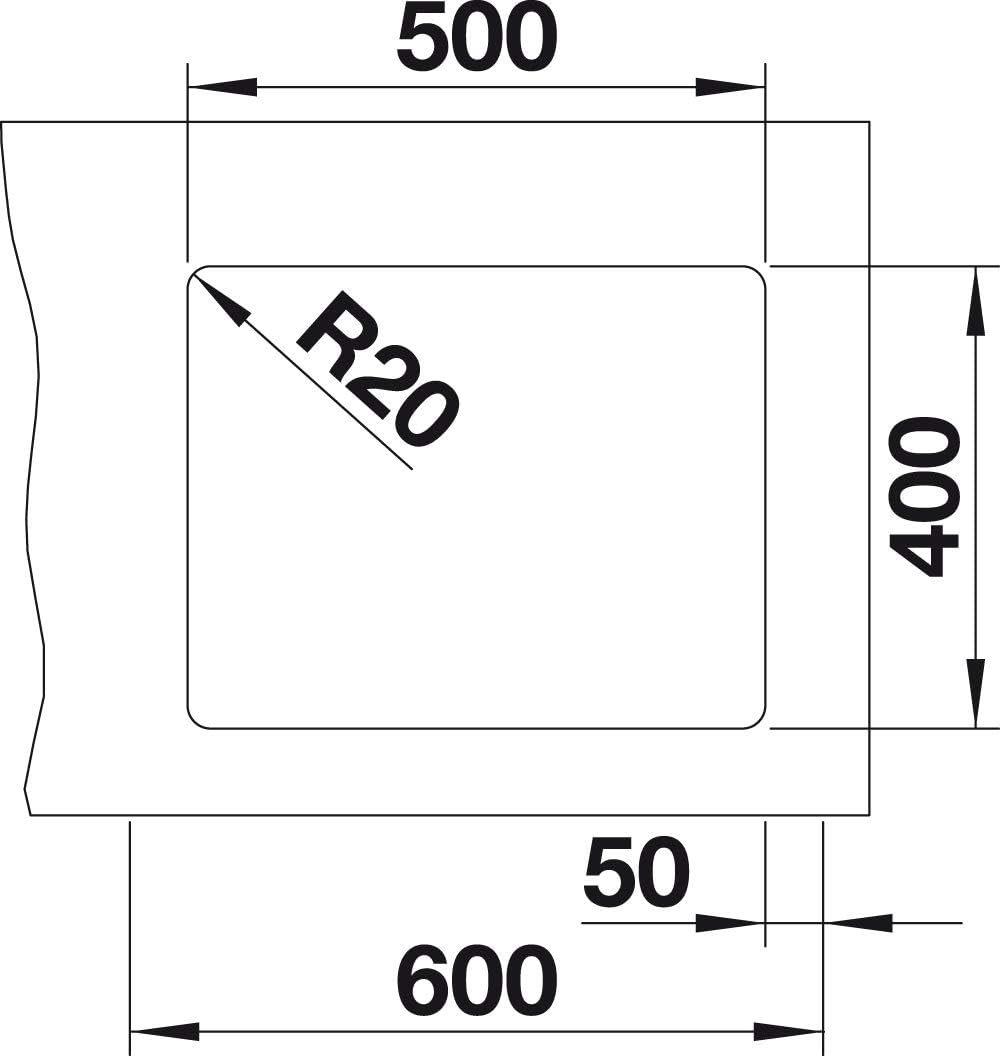 BLANCO Spül-Set in felsgrau – ETAGON 500-U – Spülbecken für 60 cm Unterschränke – Granitspüle aus SI