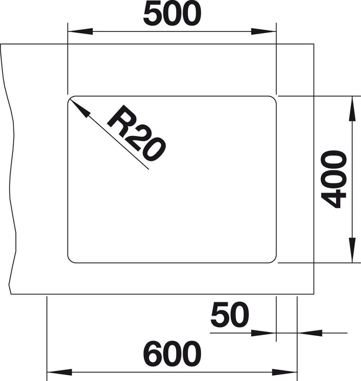 BLANCO Spül-Set in felsgrau – ETAGON 500-U – Spülbecken für 60 cm Unterschränke – Granitspüle aus SI